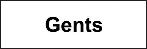 Gents’ Sign; Self-Adhesive Vinyl; (300mm x 100mm)