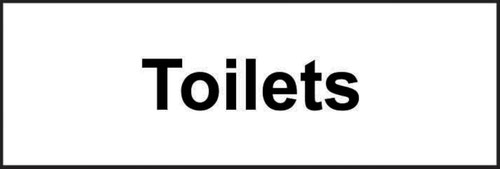 Toilets’ Sign; Non-Adhesive Rigid 1mm PVC Board; (300mm x 100mm)