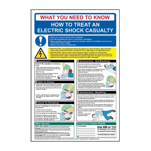 Safety Poster - Electric Shock - RPVC (400 x 600mm)