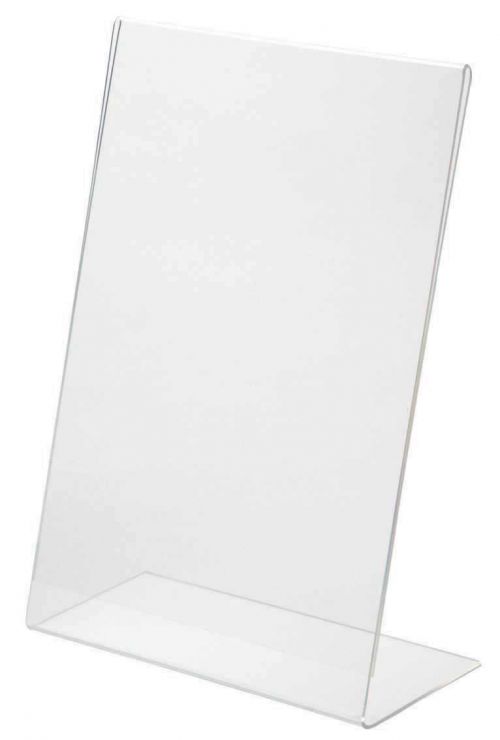 Injection moulded clear acrylic sign holder A5