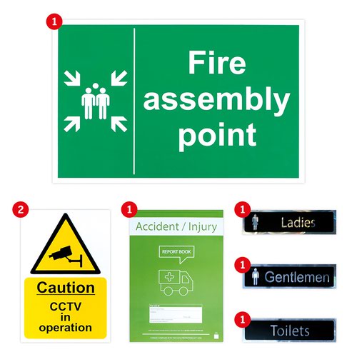 Health And Safety Signage Pack, Self Adhesive Vinyl