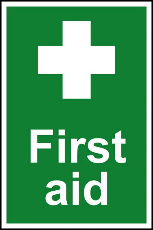 Self adhesive semi-rigid PVC First Aid sign (200 x 300mm). Easy to fix; simply peel off the backing and apply to a clean dry surface.