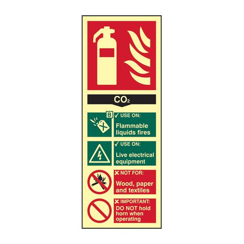 Fire extinguisher composite - CO2 - PHO (75 x 200mm)