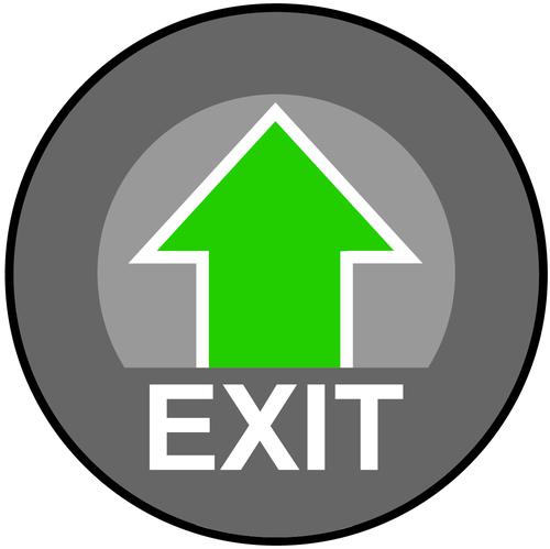 Exit (With Arrow) Floor Graphic adheres to most smooth clean flat surfaces and provides a durable long lasting safety message. 400mm dia.