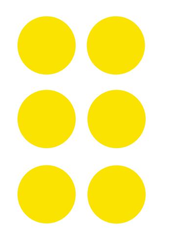 Yellow Circles Floor Graphic adheres to most smooth clean flat surfaces and provides a durable long lasting safety message. 90mm diameter Pack Of 100