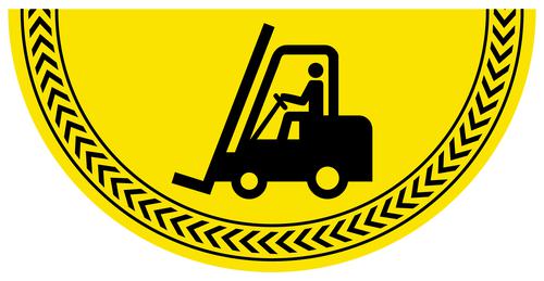 Forklift Symbol Floor Graphic adheres to most smooth, clean flat surfaces and provides a durable long lasting safety message. The sign is backed with a high strength adhesive and has a hard wearing R9 Grade non-slip, non-abrasive lamination on the face. 750 x 375mm