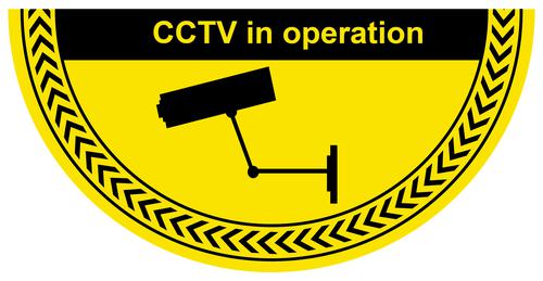 CCTV In Operation Floor Graphic adheres to most smooth clean flat surfaces and provides a durable long lasting safety message. 750x375mm