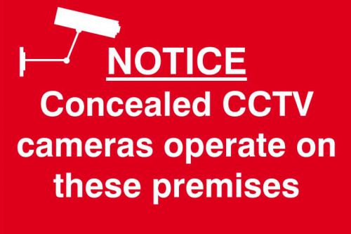 Spectrum Industrial Concealed CCTV Cameras S/A PVC Sign 300x200mm 1607