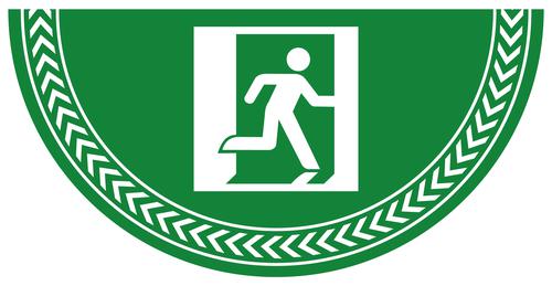 Running Man Symbol Floor Graphic adheres to most smooth clean flat surfaces and provides a durable long lasting safety message. 750x375mm