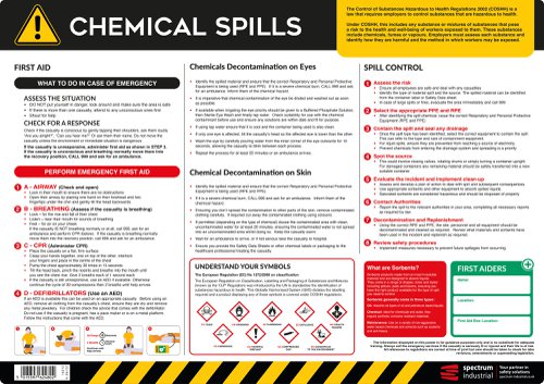 Safety Poster : Chemical Spills - PVC Poster (594 x 420mm)