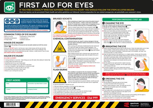 Safety Poster : First Aid for Eyes - PVC Poster (594 x 420mm)