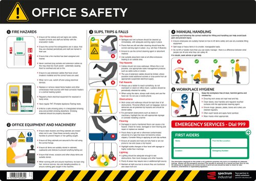 Safety Poster : Office Safety - PVC Poster (594 x 420mm)