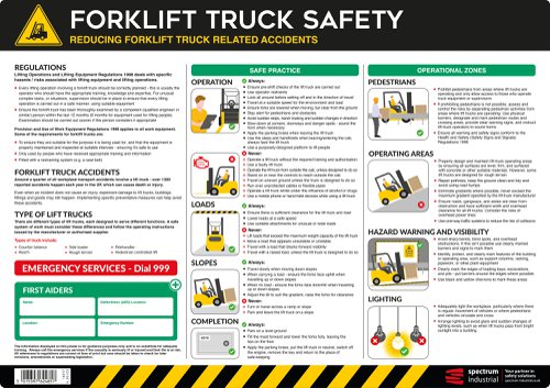 Safety Poster : Forklift Truck Safety : LAM 590 x 420mm - PVC Poster (594 x 420mm)