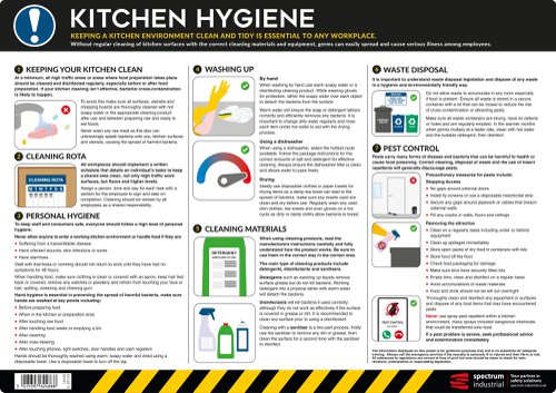 Safety Poster : Kitchen Hygiene - PVC Poster (594 x 420mm)