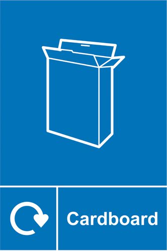 Cardboard Recycling’ Sign; Rigid 1mm PVC Board (200mm x 300mm)