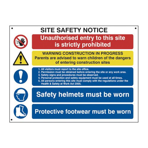 Composite Site Safety Sign (Irish Version)