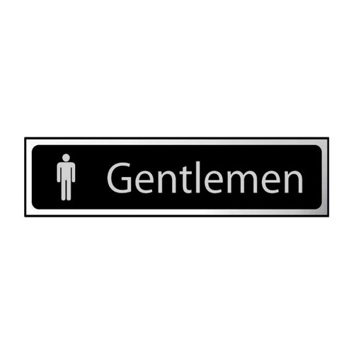 'Gentlemen' sign is a 200mm x 50mm architectural mini sign. This sign is a self-adhesive PVC making it easy to apply to a clean dry surface. All our signs conform to the BS EN ISO7010 regulation, ensuring that all graphical safety symbols are consistent and compliant.