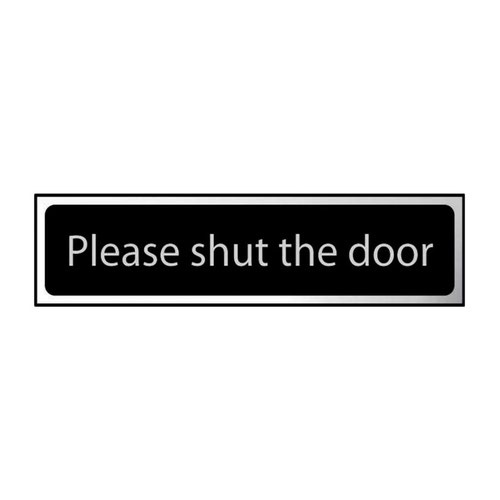 'Please shut the door' sign is a 200mm x 50mm architectural mini sign. This sign is a self-adhesive PVC making it easy to apply to a clean dry surface. All our signs conform to the BS EN ISO7010 regulation, ensuring that all graphical safety symbols are consistent and compliant.
