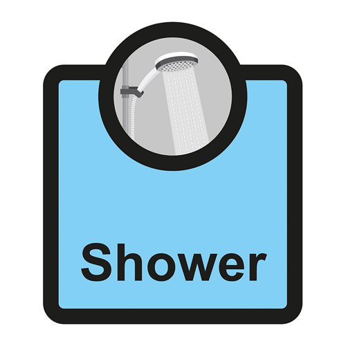 Assisted Living Sign: Shower - S/A FMX (266 x 310mm)