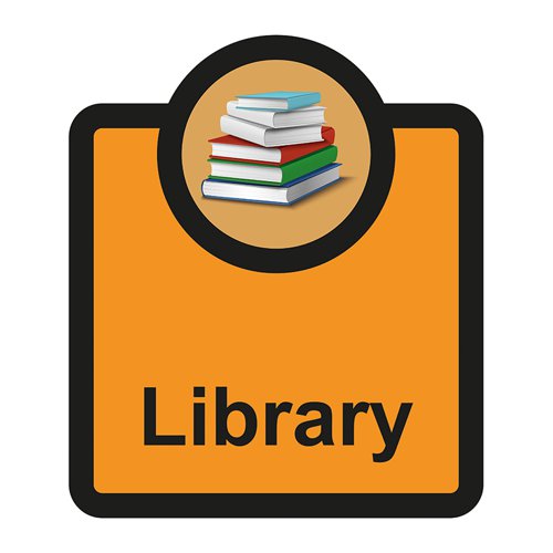 Assisted Living Sign: Library - S/A FMX (266 x 310mm)