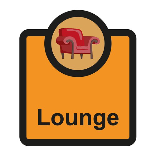 ALS063 | Lounge sign is a 266mm x 310mm assisted living sign. Made from self adhesive foamex making it easy to apply to a smooth dry surface. All our signs conform to the BS EN ISO 7010 regulation, ensuring that all graphical safety symbols are consistent and compliant.
