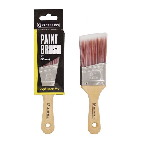 BH206P | Our top quality paint brushes come in three different range's. Professional quality paint brush. This Craftsman Pro AngledPaint Brush features polyester bristles, an American style non-varnished handle and a stainless steel ferrule. Suitable for larger areas with intricate detailing. Size: 50mm / 2”.