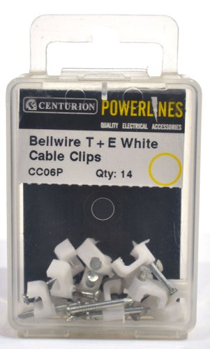 Bellwire T+E White Cable Clips (Pack of 14)