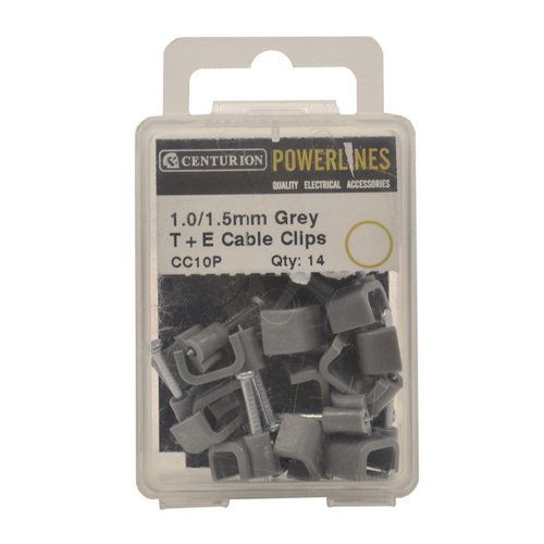 1.00/1.5mm T+E Grey Cable Clips (Pack of 14)