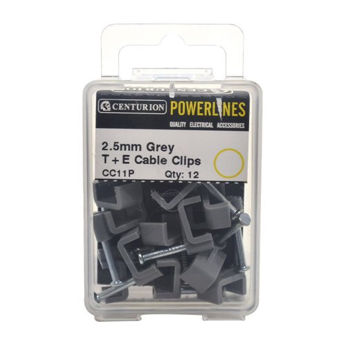 2.5mm T+E Grey Cable Clips (Pack of 12)