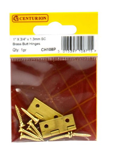 1in x 3/4in x 1.3mm SC Medium Duty Solid Drawn Butt Hinges (1 pair)