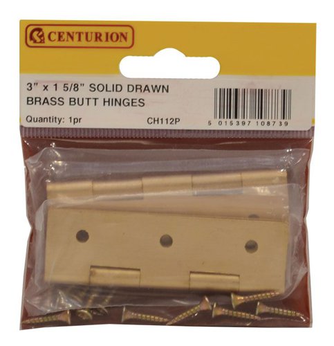 3in x 1 5/8in x 2mm SC Medium Duty Solid Drawn Butt Hinges (1 pair)