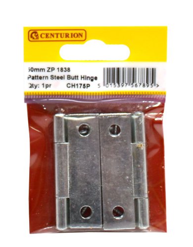 50mm ZP Steel Butt Hinge (1 pair)