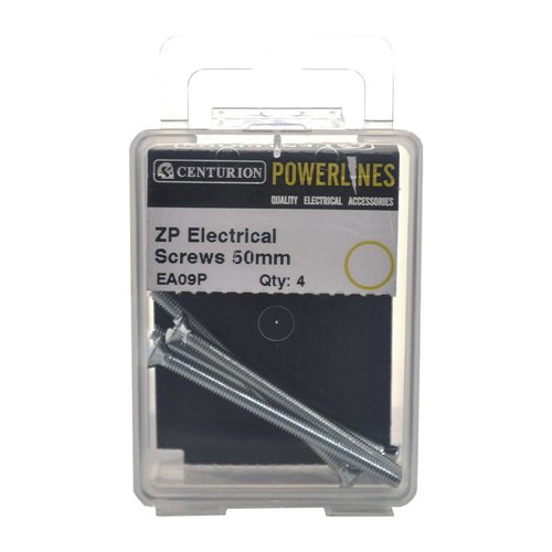 M3.5 x 50mm ZP Electrical Switch & Socket Screws (Pack of 4)