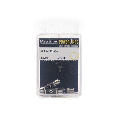 EA69P | 5 Amp consumer unit fuses (also known as a Cartridge fuse) are shorter than a standard plug top fuse and are mainly used for lighting circuits. Size: 5 AMP. Pack Size: 3. Conforms to BS132/ASTA approved.