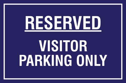 Educational Sign: Reserved Visitor parking only - PP (400 x 300mm)