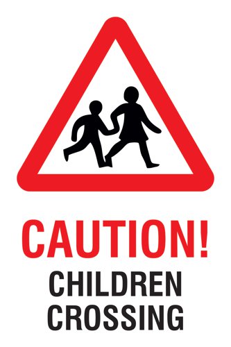 Educational Sign: Caution! Children crossing - PP (400 x 300mm)
