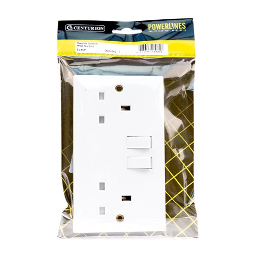 EL15P | Commonly used sockets in domestic settings. 13 Amp 2 gang switched Conforms to BS3676:1990