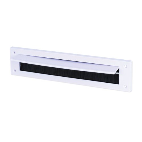 Letterbox Draught Excluder - White - 43mm x 275mm opening with flap 