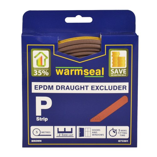 5m Brown 'P' Profile Longlife Foam Draught Excluders 