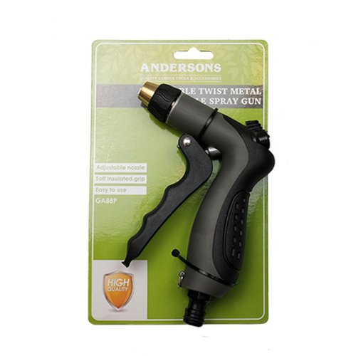 GA88P | Help get watering system ready with hose pipe fittings and accessories. Material: Zinc body with soft grip. Front trigger and flow control with quick fit adaptor.
