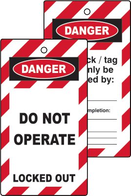 Lockout tags - DO NOT OPERATE (Double sided 10 pack)