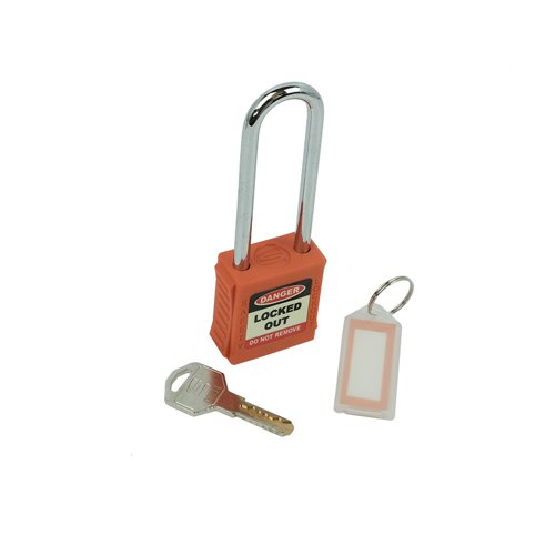 Safety Lockout Padlocks Long Shackle - Orange (each)