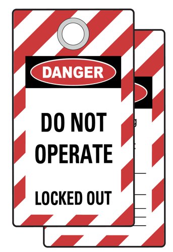Lockout Tag with eyelet - Do not operate/Locked Out (Double Sided, Pack10 Tags)