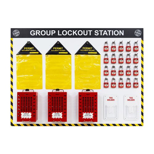 Group Lockout Station -1200 x 900mm, ACP Panel, Anti-Scuff Laminate, Pre-drilled