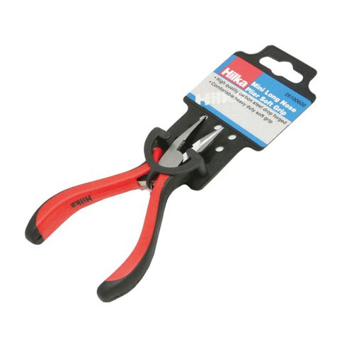 PL43P | Long nosed pliers are most commonly used for detailed work with wire, allowing the user greater control when bending, gripping and cutting. Size: 115mm / 4”. Mini long nosed pliers. High quality drop forged carbon steel. Comfortable heavy duty PVC grip handles.