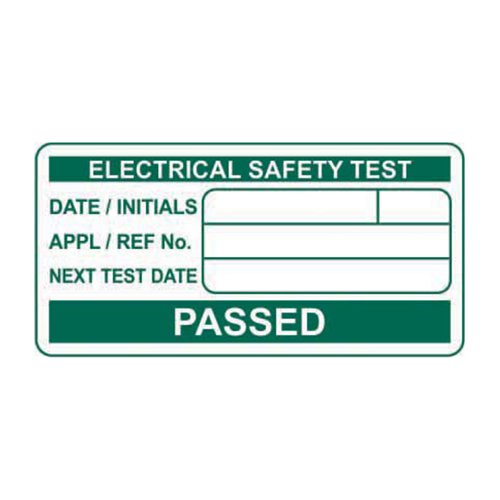 PASSED Electrical safety test - Labels (50 x 25mm Roll of 500)