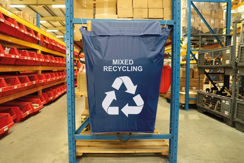 Mixed Recycling' Warehouse Recycling Racking Sack, Durable Waterproof Polyester (920mm x 1000mm)