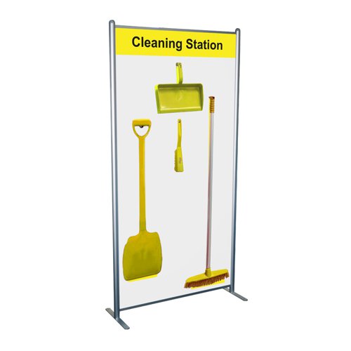 Shadowboard in Multi-Purpose Frame - Cleaning station Style A (Yellow)