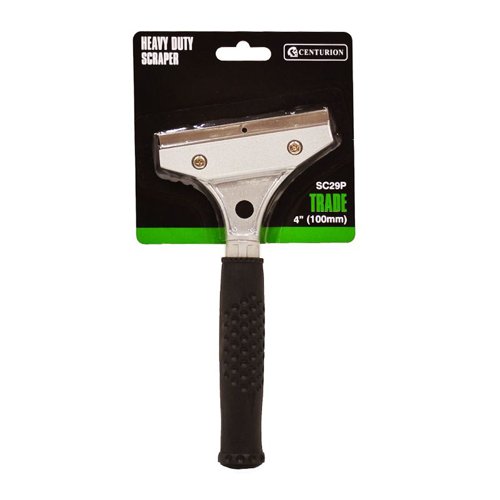 SC29P | Our quality range of scrapers are designed to remove wallpaper, paint plus glue or silicone from walls and windows. Suitable for professional heavy duty scraping. Features a high quality stainless steel blade and shaft with soft grip rubber handle. Size: 100mm / 4”.