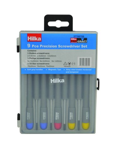 SD68P | Precision screwdriver sets are most used for working on electronic devices. Features soft grip handles and magnetic tips. Contains: Slotted 2.0, 2.4, 3.0. Phillips: PH00, 0, 1. TX Star: T6, 8, 9.